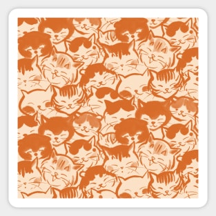 Happy Cats Faces (orange) Sticker